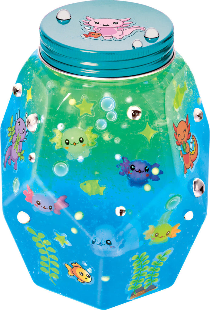 Creativity for Kids Glowing Axolotl Aquarium with 5 axolotl figures, glow elements, and aquatic habitat