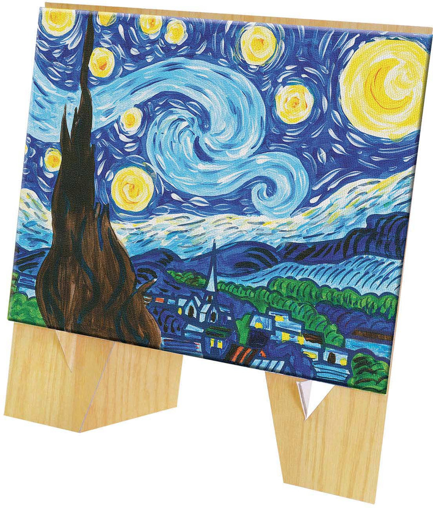 Faber-Castell Paint by Number Museum Series featuring Van Gogh's The Starry Night with numbered painting system