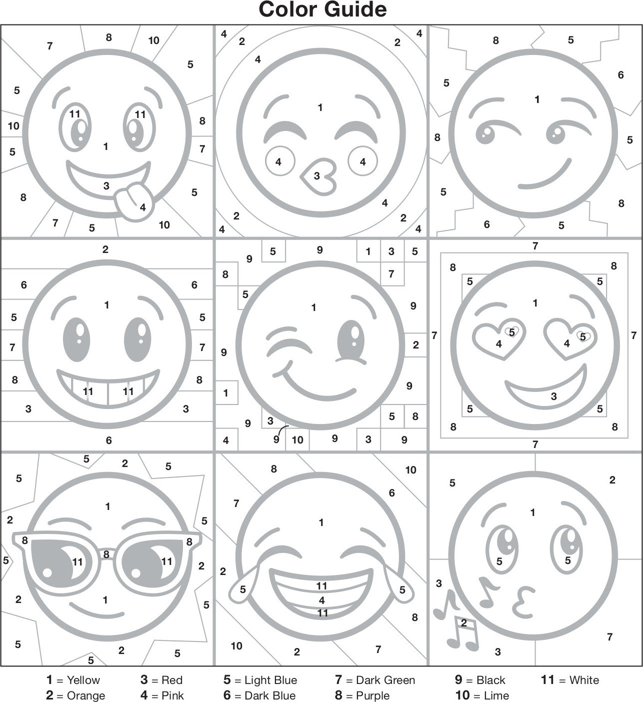 Faber-Castell Color by Number Emoji Pop-Art with trendy emoji designs and vibrant pop art color schemes