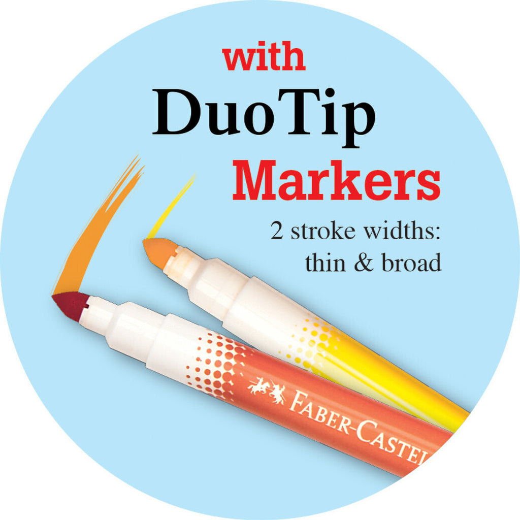 Faber-Castell Color by Number Foodie Friends with cute food character designs and numbered coloring system