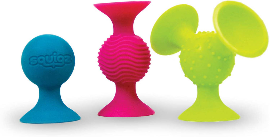 Fat Brain Toys pipSquigz suction cup building set with colorful pieces for creative construction play