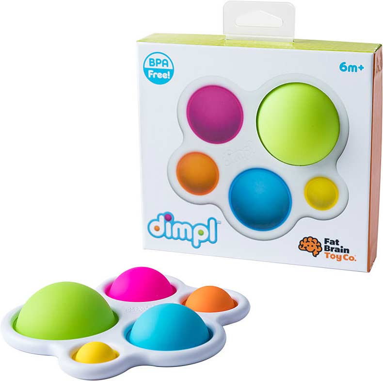 Fat Brain Toys dimpl sensory fidget toy with colorful silicone bubbles for toddlers