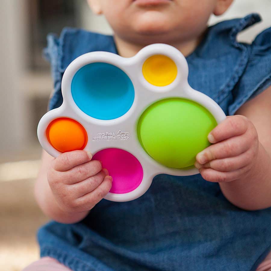 Fat Brain Toys dimpl sensory fidget toy with colorful silicone bubbles for toddlers