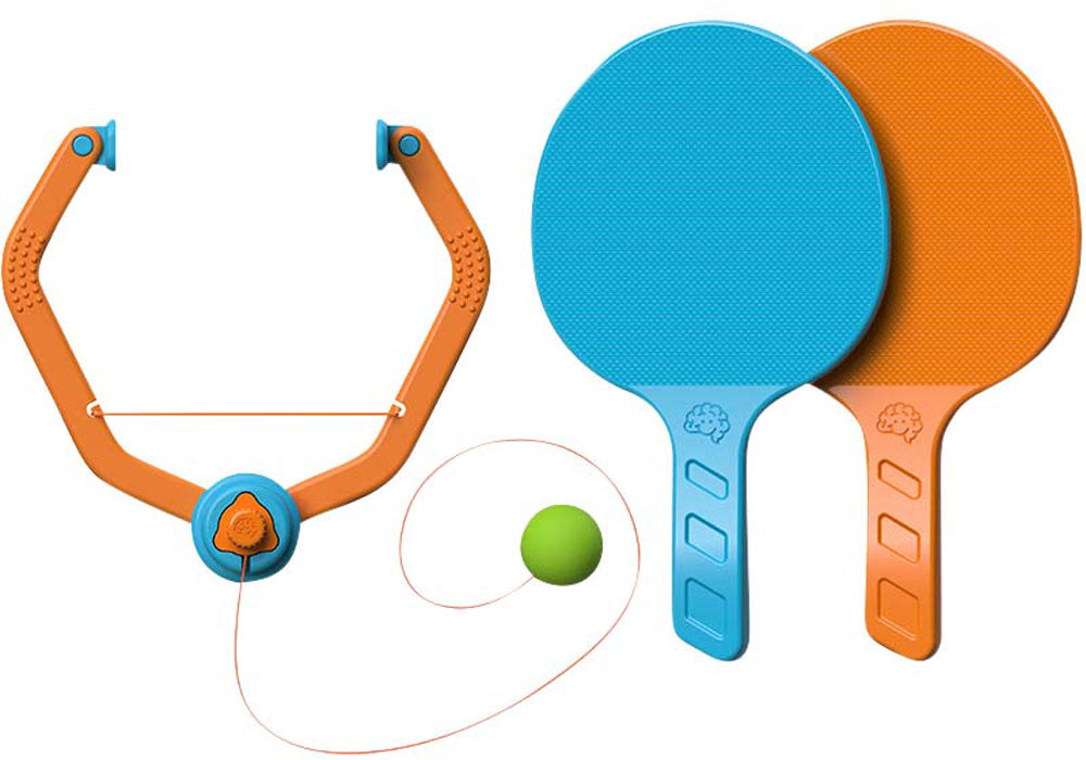 Door Pong ping pong game without table - clamps to doorway with adjustable string and paddles for active play
