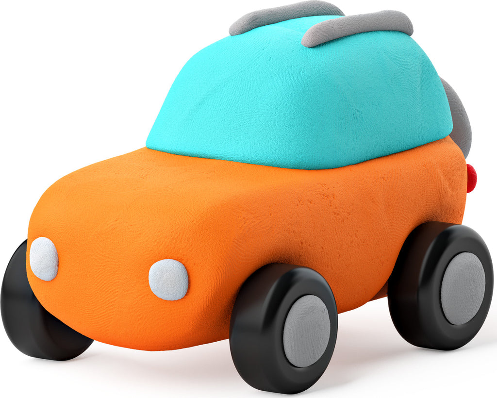 Hey Clay Eco Cars kit with colorful modeling clay and app-guided instructions for making vehicles