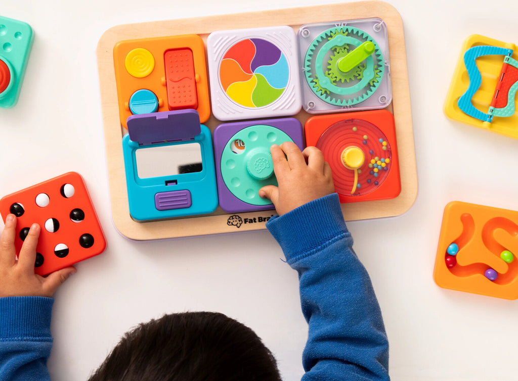 PlayTab Board base for modular sensory tiles, designed for baby fine motor development