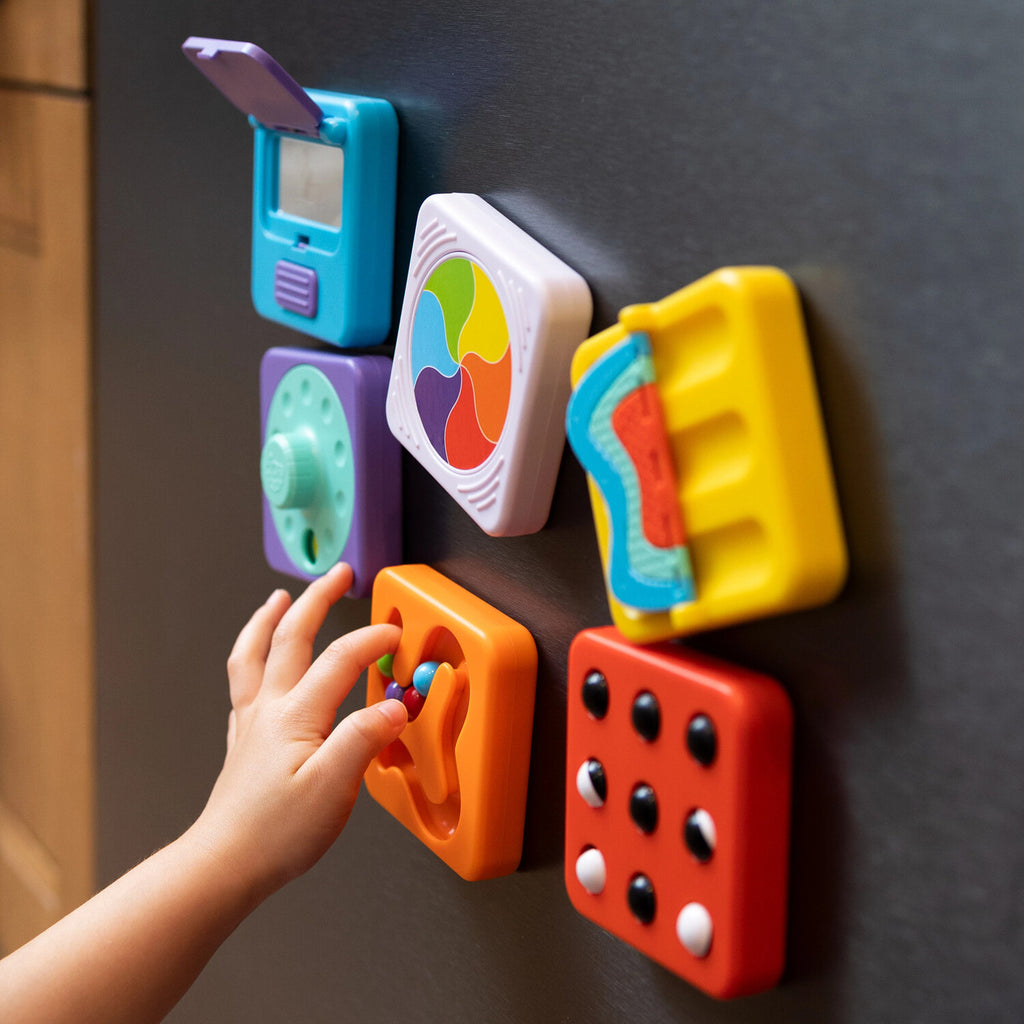 PlayTab Tiles Set 1 modular sensory toy with fine motor challenges for babies and toddlers