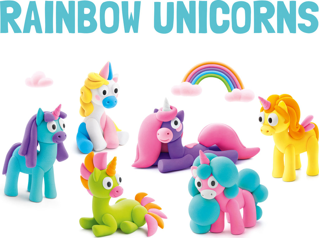 Hey Clay Rainbow Unicorns sculpting kit with colorful clay and app-guided instructions