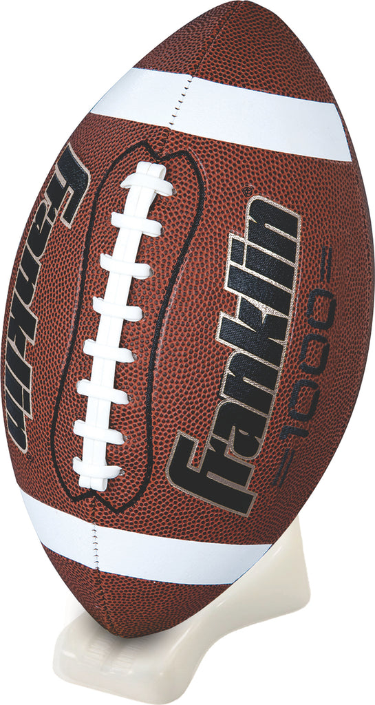 Franklin Sports Grip-Rite football set with official size football, kicking tee and air pump with deep pebble surface for maximum grip