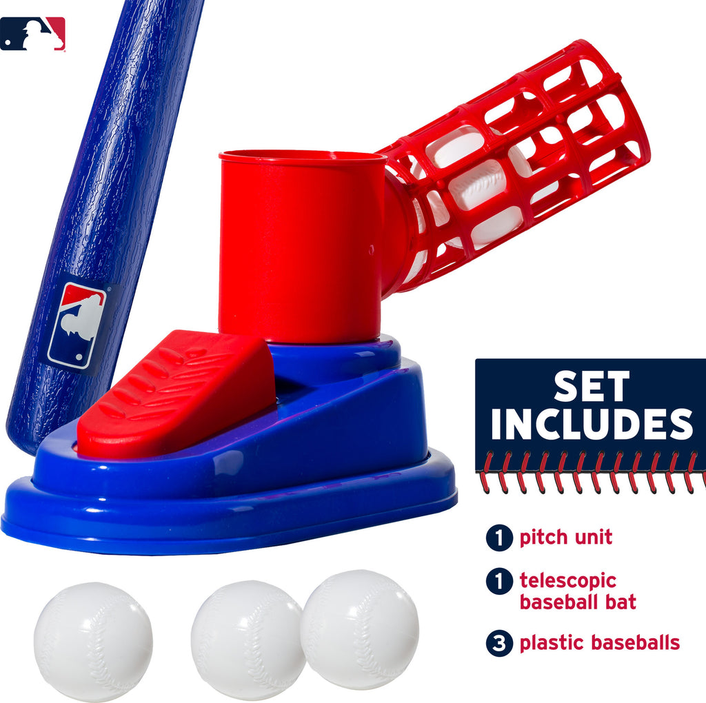 MLB Pop A Pitch - Foot-pedal operated pitching machine for batting practice and coordination training