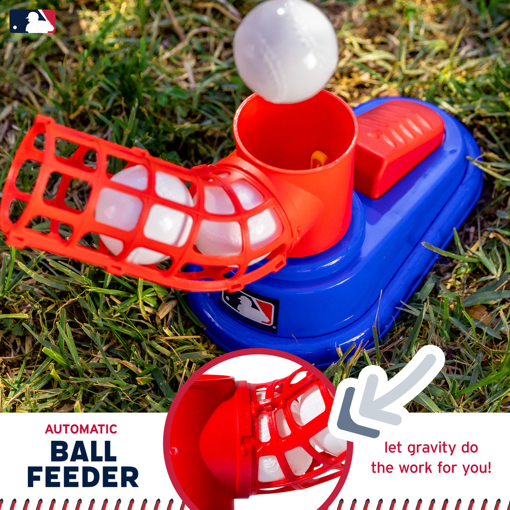 MLB Pop A Pitch - Foot-pedal operated pitching machine for batting practice and coordination training