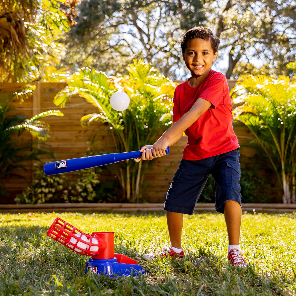 MLB Pop A Pitch - Foot-pedal operated pitching machine for batting practice and coordination training