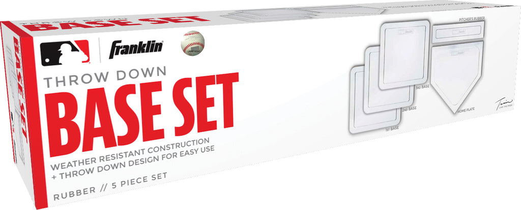 MLB 5Pc Throw-Down Base Set - Complete 5-piece throw-down base set for baseball and softball