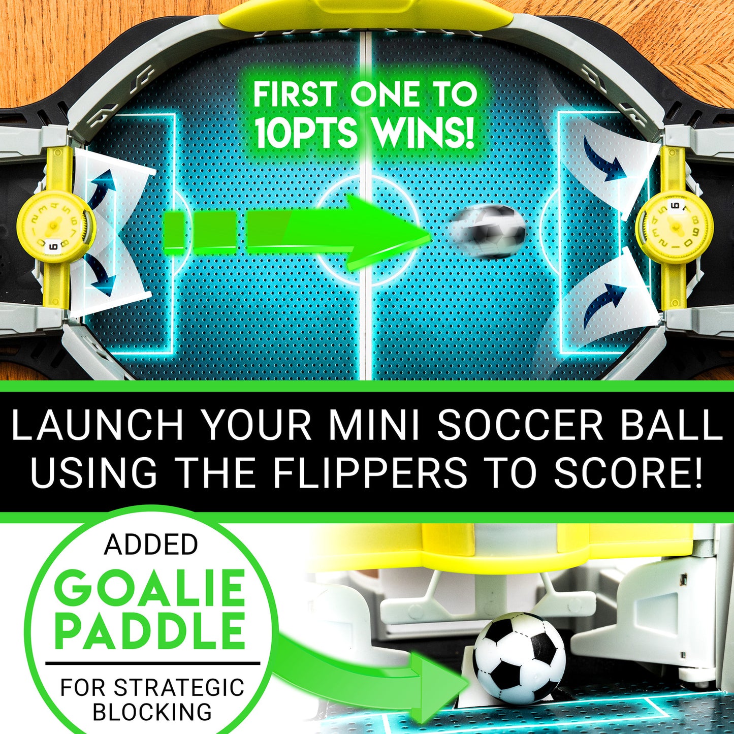 Battle Soccer Gray/Yellow - Tabletop soccer game with gray and yellow team colors for competitive play