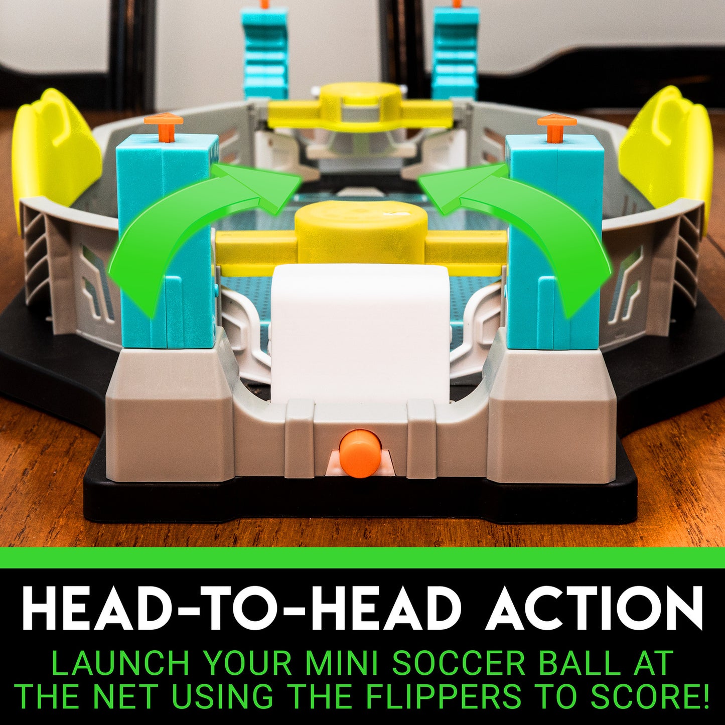 Battle Soccer Gray/Yellow - Tabletop soccer game with gray and yellow team colors for competitive play