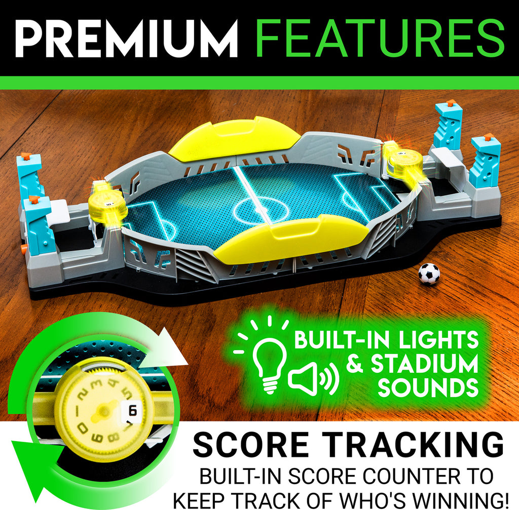 Battle Soccer Gray/Yellow - Tabletop soccer game with gray and yellow team colors for competitive play