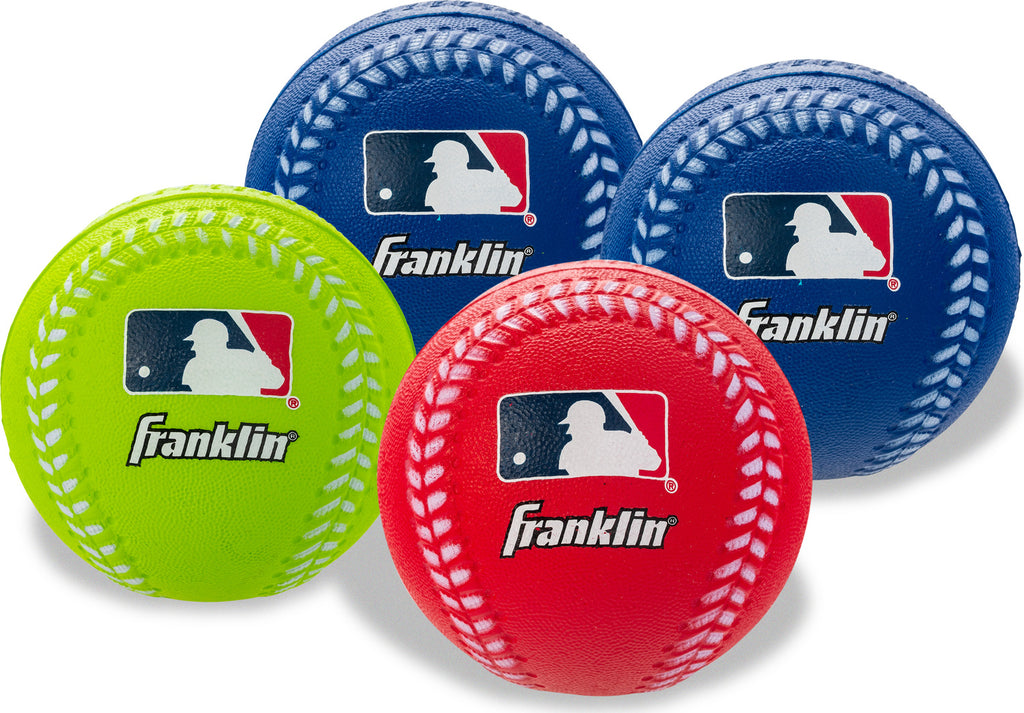 MLB Os 4 Pc Foam Balls - 4-piece set of oversized foam baseballs for safe practice