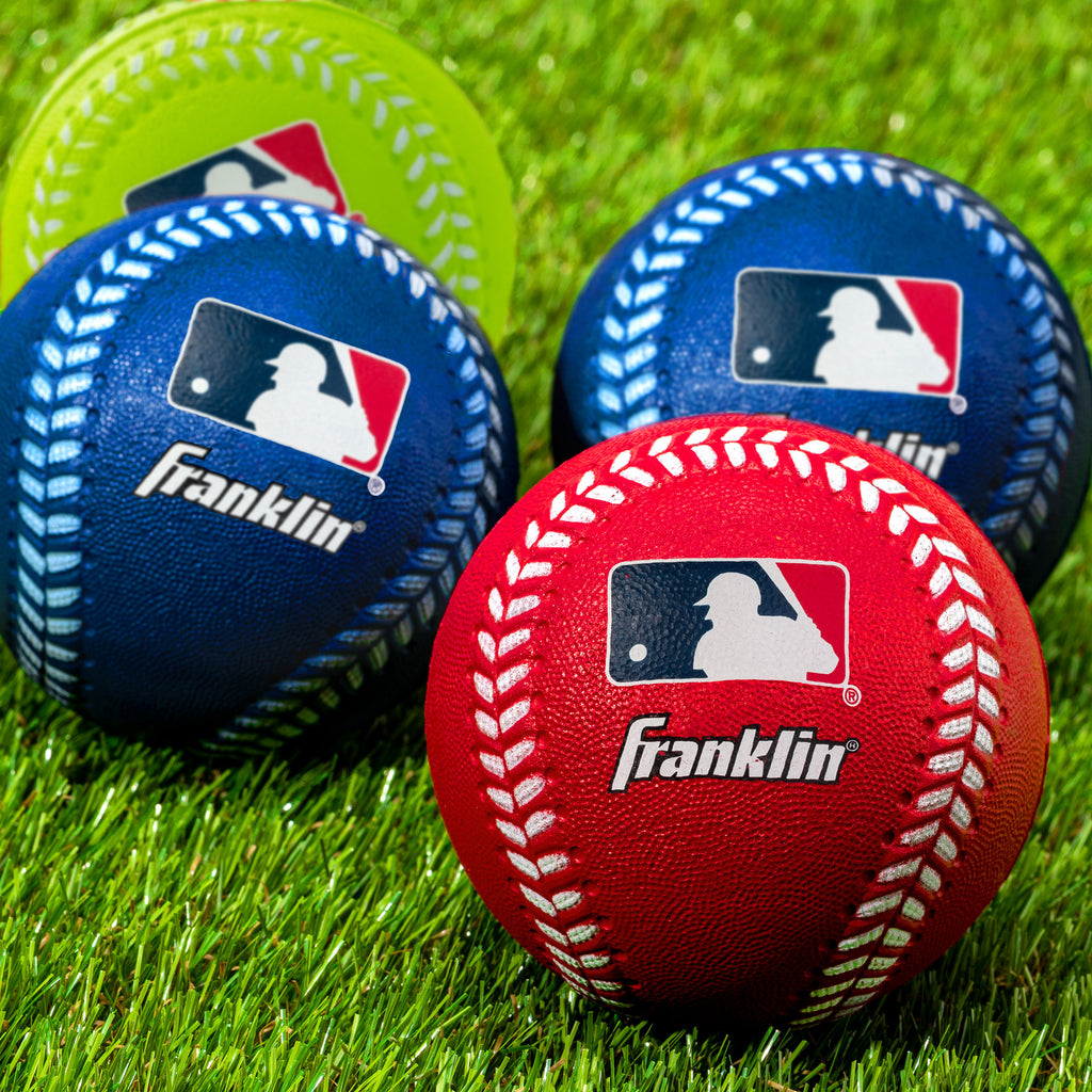 MLB Os 4 Pc Foam Balls - 4-piece set of oversized foam baseballs for safe practice