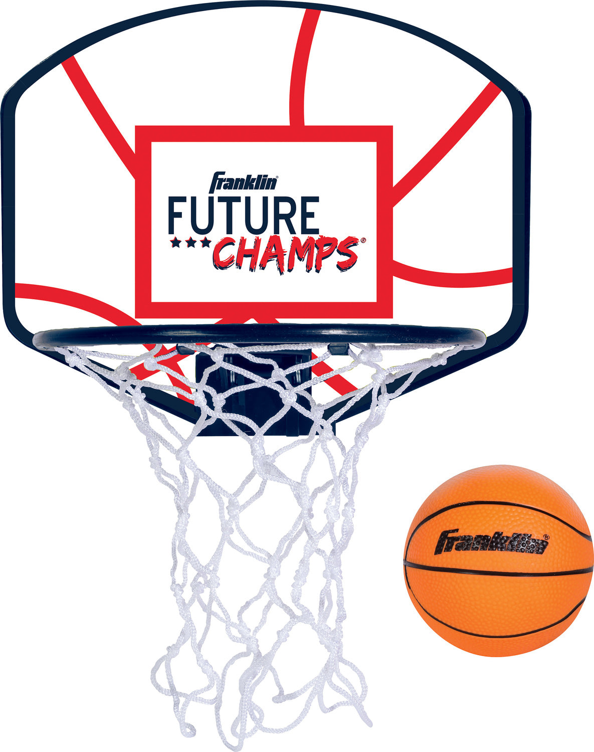 Future Champs OTD Hoops Set - Over-the-door mini basketball hoop set for indoor practice