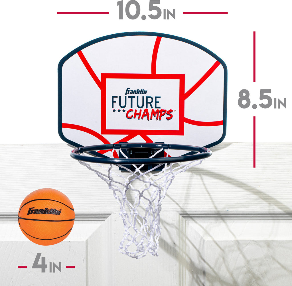 Future Champs OTD Hoops Set - Over-the-door mini basketball hoop set for indoor practice