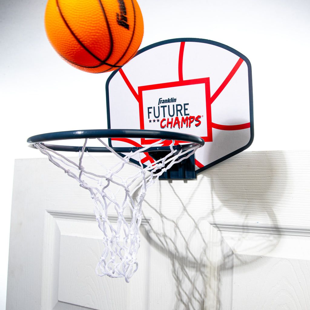 Future Champs OTD Hoops Set - Over-the-door mini basketball hoop set for indoor practice