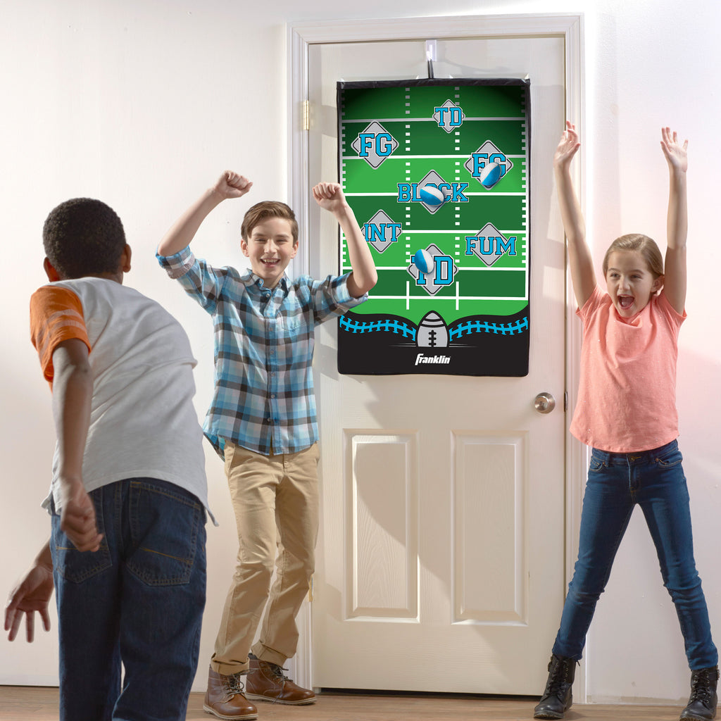 Indoor Pass Game Football Target - 36" x 24" door-mounted football target for indoor practice