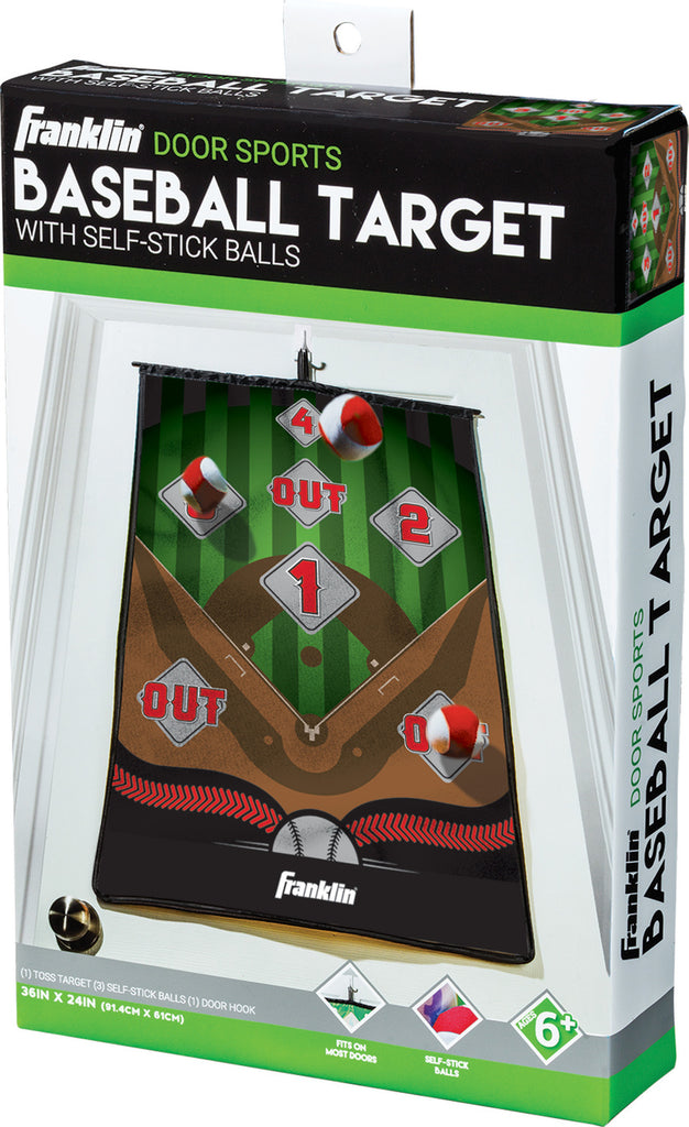 Indoor Pitch Game Baseball Target - 36" x 24" door-mounted baseball target for indoor pitching practice