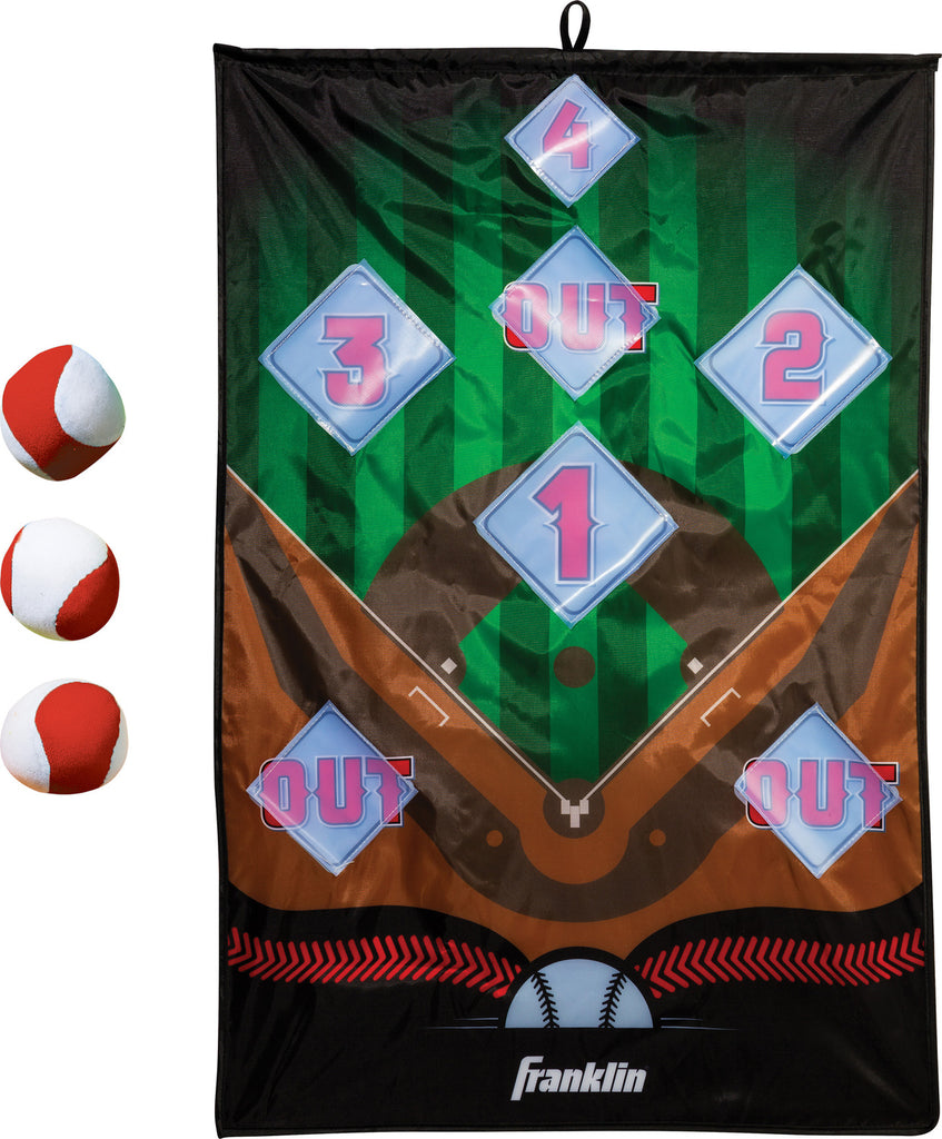 Indoor Pitch Game Baseball Target - 36" x 24" door-mounted baseball target for indoor pitching practice