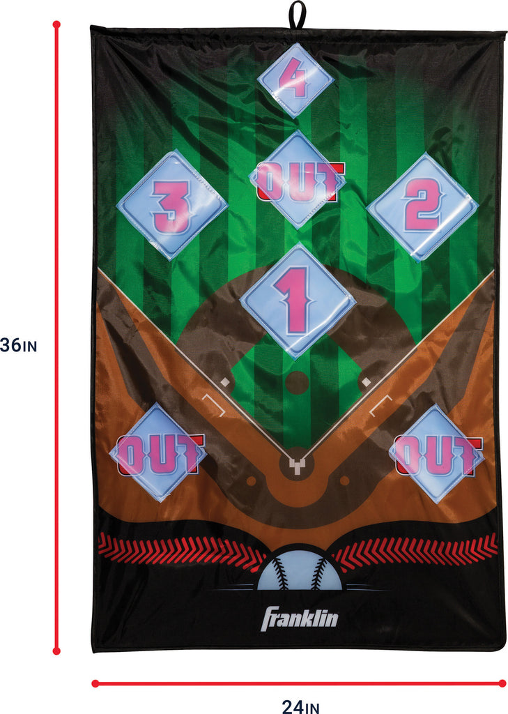 Indoor Pitch Game Baseball Target - 36" x 24" door-mounted baseball target for indoor pitching practice