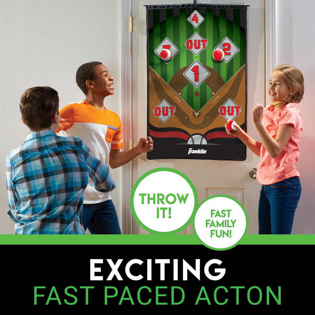 Indoor Pitch Game Baseball Target - 36" x 24" door-mounted baseball target for indoor pitching practice