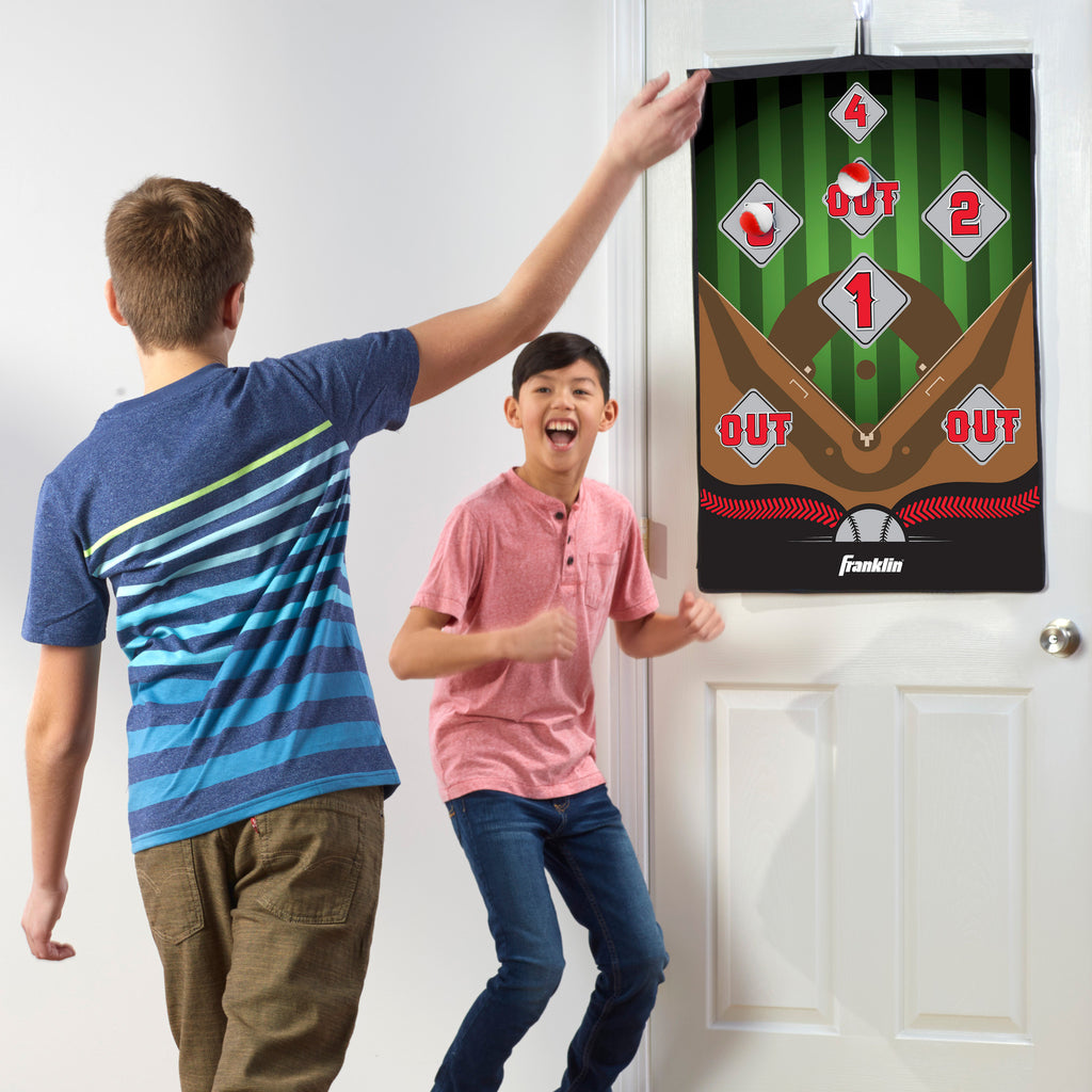 Indoor Pitch Game Baseball Target - 36" x 24" door-mounted baseball target for indoor pitching practice