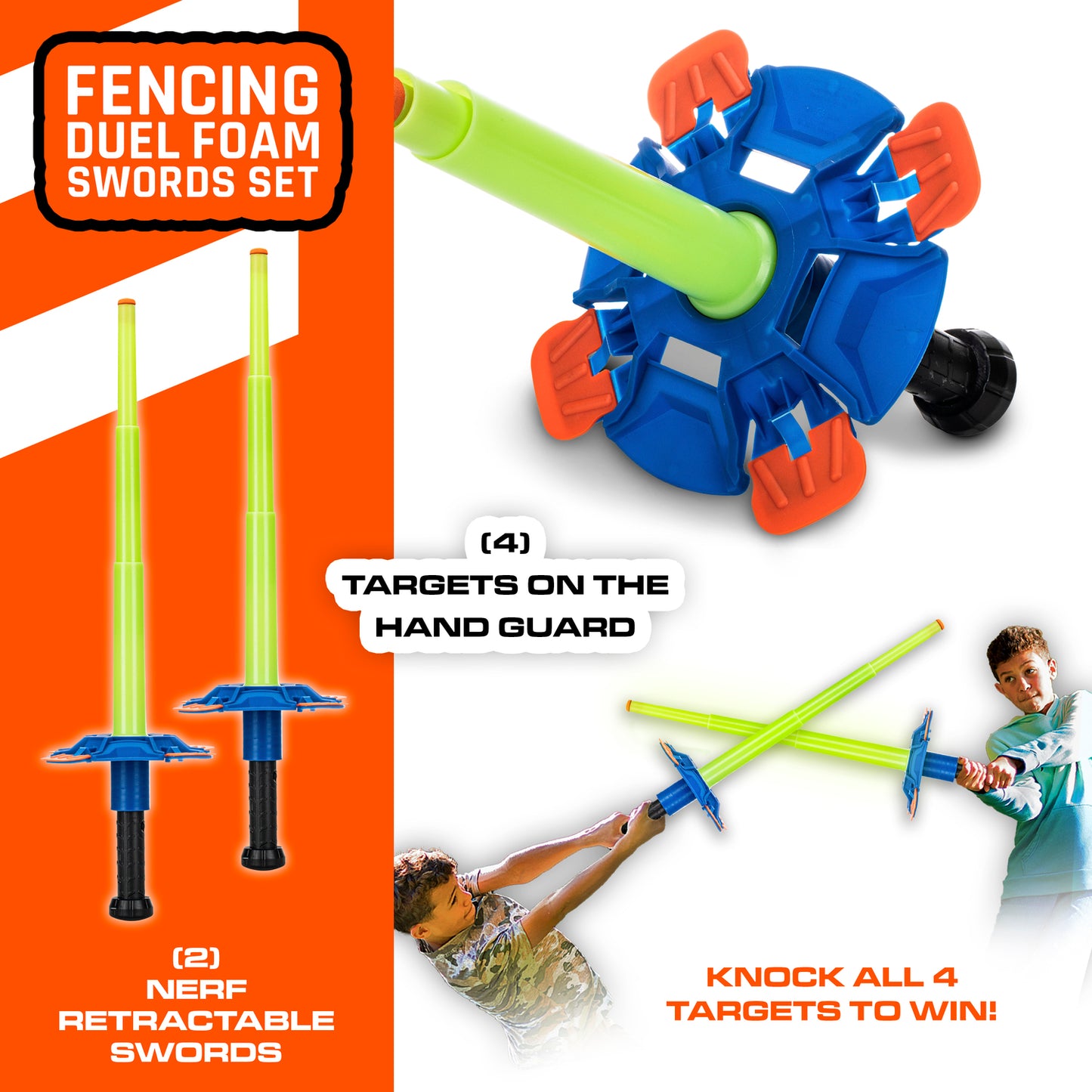 Nerf Fencing Duel - Safe foam fencing set with two retractable swords for competitive play