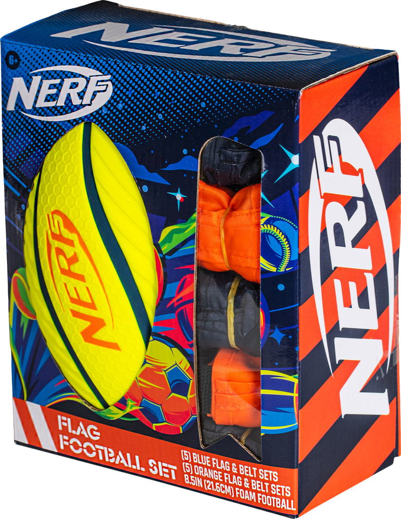 Nerf 5 V 5 Flag Set - Complete flag football set with belts and foam football for team gameplay