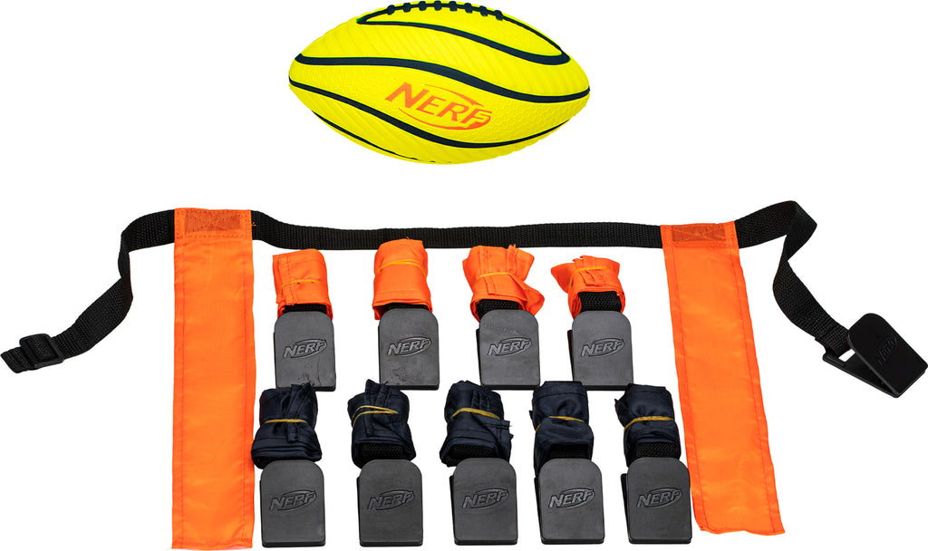 Nerf 5 V 5 Flag Set - Complete flag football set with belts and foam football for team gameplay