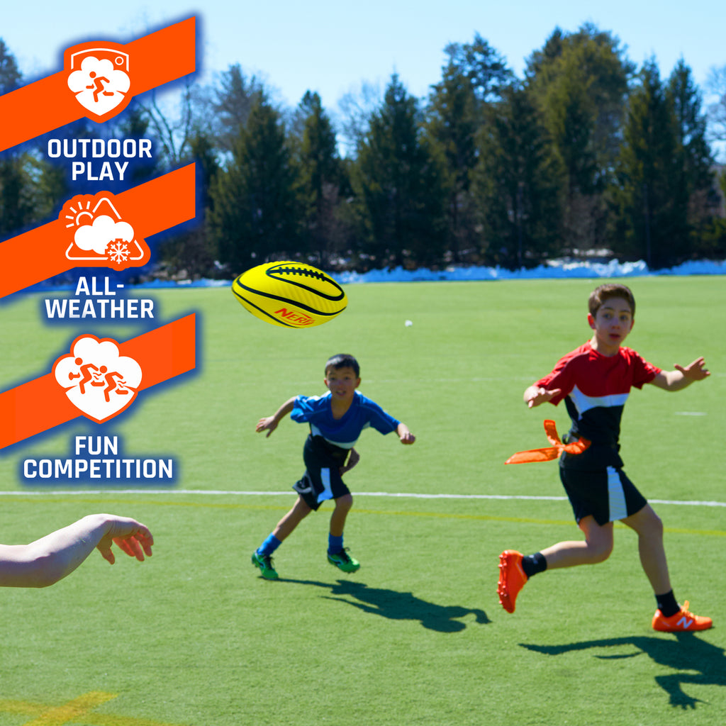 Nerf 5 V 5 Flag Set - Complete flag football set with belts and foam football for team gameplay