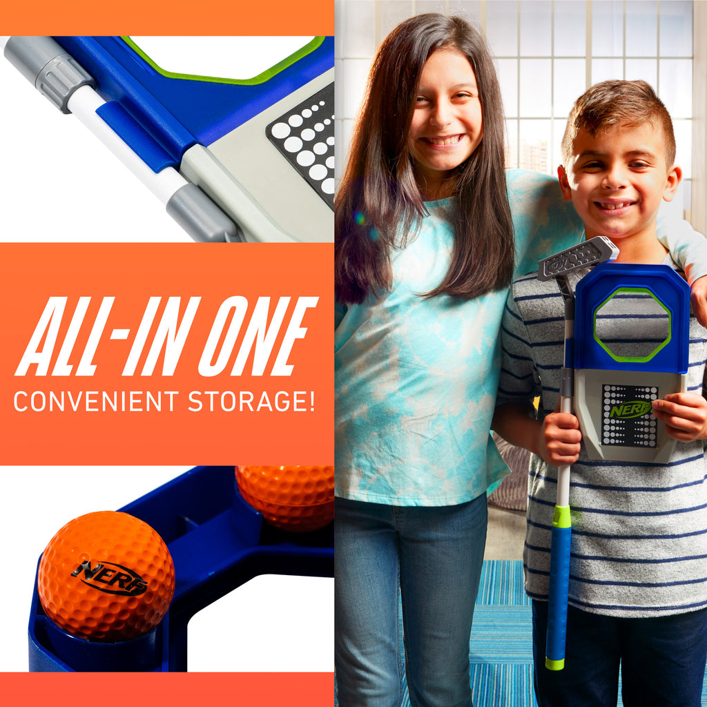 Nerf Trick Shot Golf Redesign - Complete indoor/outdoor golf set for trick shot putting