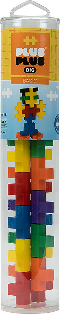Plus-Plus BIG 15 piece tube basic colors large building blocks for small hands