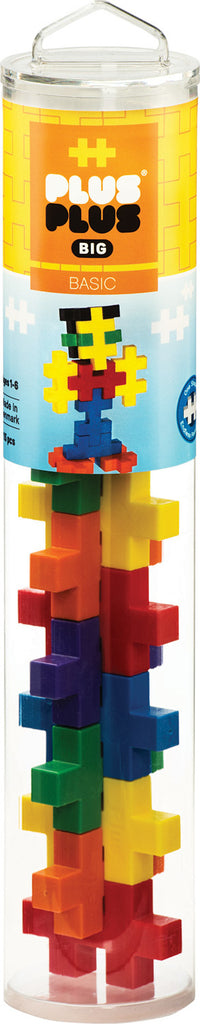 Plus-Plus BIG 15 piece tube basic colors large building blocks for small hands
