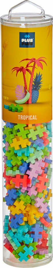 Plus-Plus Tube 240 piece Tropical Mix building blocks in colorful tube container