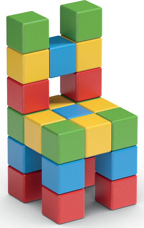 Geomag Magicubes Full Color magnetic building blocks set with 24 colorful chunky cubes for toddlers and young children