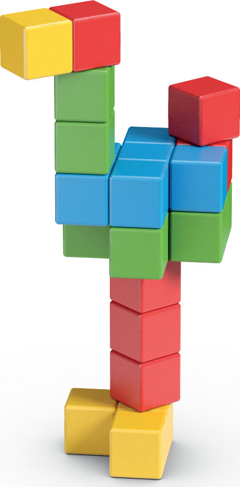 Geomag Magicubes Full Color magnetic building blocks set with 24 colorful chunky cubes for toddlers and young children