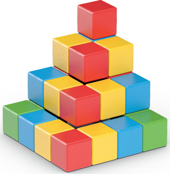 Geomag Magicubes Full Color magnetic building blocks set with 24 colorful chunky cubes for toddlers and young children