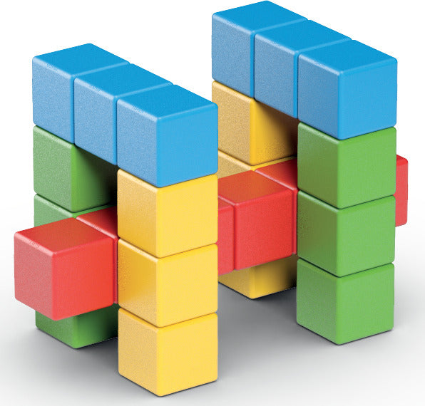 Geomag Magicubes Full Color magnetic building blocks set with 24 colorful chunky cubes for toddlers and young children