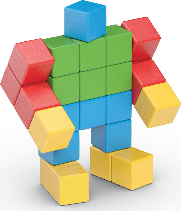 Geomag Magicubes Full Color magnetic building blocks set with 24 colorful chunky cubes for toddlers and young children