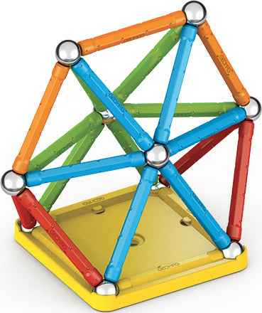 Geomag Supercolor 42-piece magnetic construction set with colorful rods and steel spheres made from recycled plastic