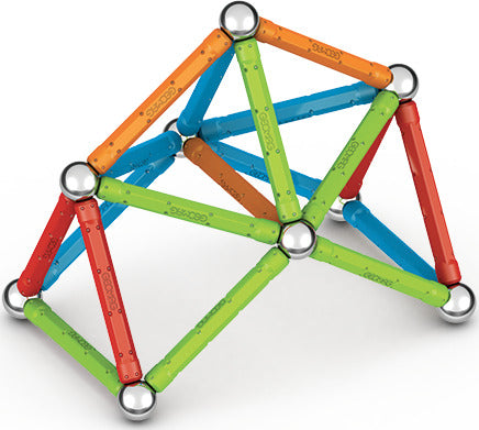Geomag Supercolor 42-piece magnetic construction set with colorful rods and steel spheres made from recycled plastic