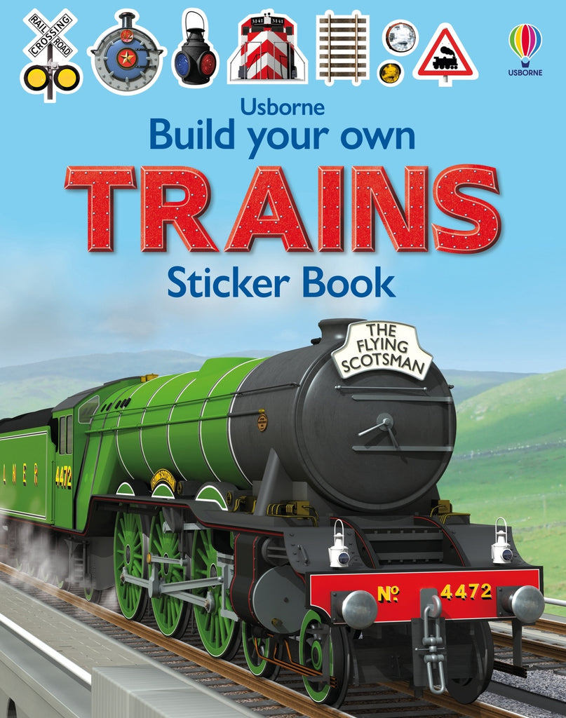 Build Your Own Trains Sticker Book for creating custom train designs with stickers