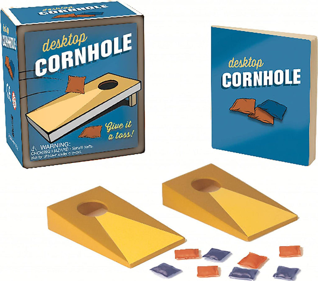 Desktop Cornhole bean bag toss game for office entertainment and carnival fun