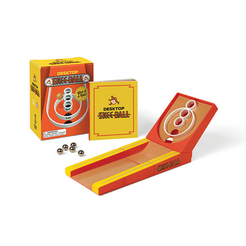Desktop Skee-Ball miniature arcade game for carnival fun and skill challenges