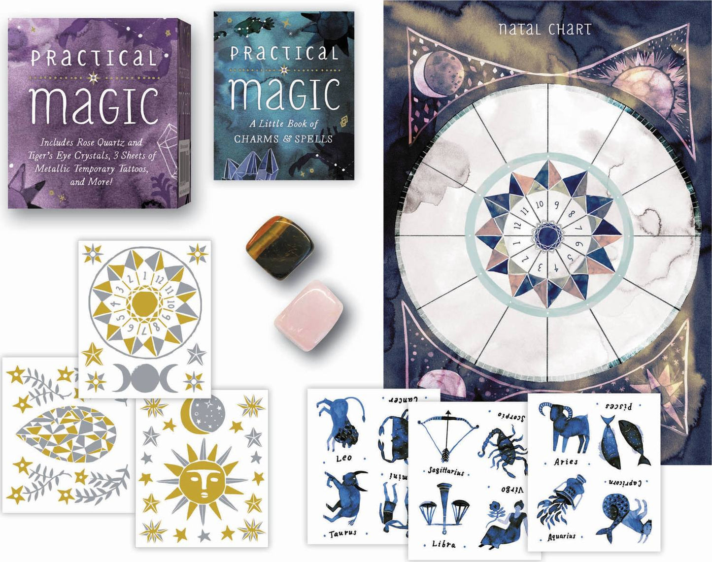 Practical Magic: Includes Rose Quartz and Tiger's Eye Crystals, 3 Sheets of Metallic Tattoos, and More!